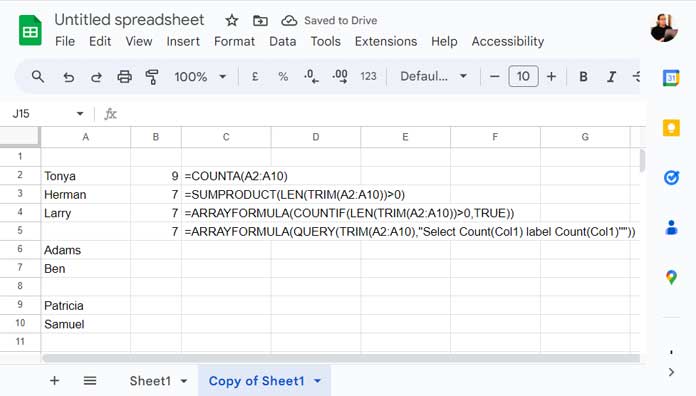 Count If Not Blank: Counting True Non-Blank Cells