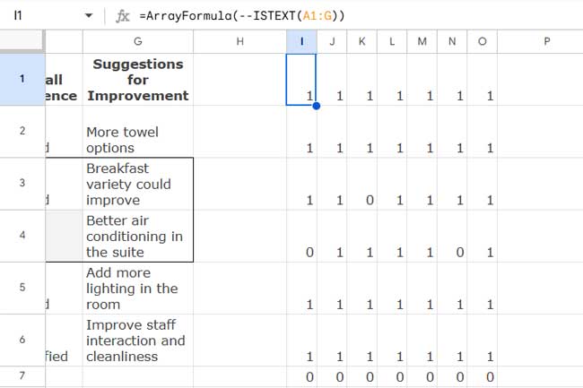 Using ISTEXT to Check for Text Values in a Range