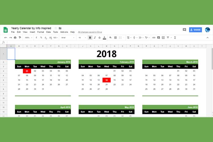 Calendar Sheet Template For Your Needs