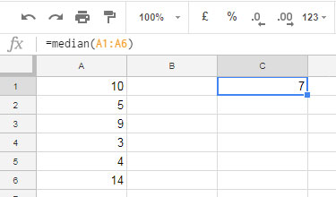 Median Formula Example