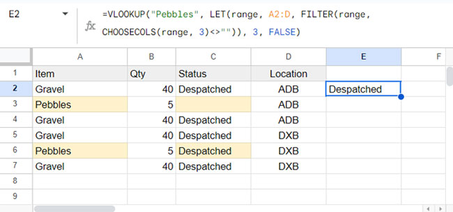 VLOOKUP Skipping Blank Cells and Continuing the Search