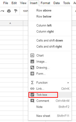 How to - Insert Tick Box Through the Insert menu