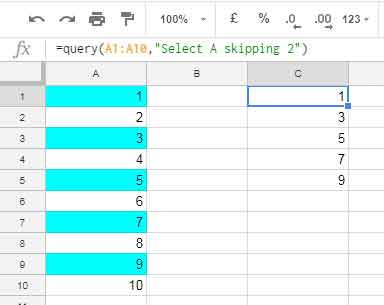 Query Skipping in Google Sheets 1
