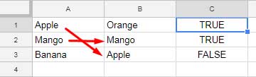 values not in any order in two columns for comparison