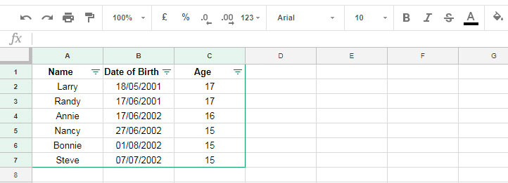 Custom formula to use in Filter menu in Google Sheets