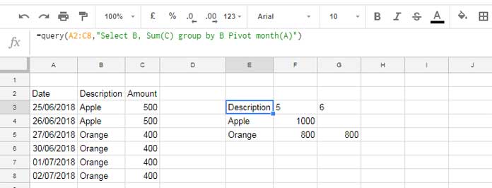 month number query