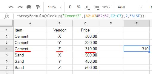 Combine Search Keys in VLOOKUP to Accommodate More Conditions