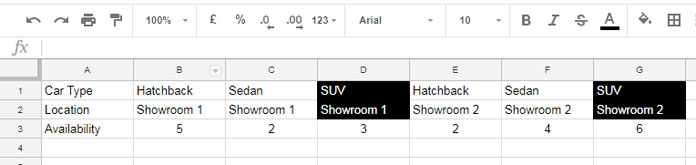 multiple criteria lookup in Hlookup - Google Sheets