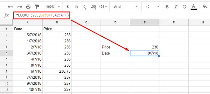 Find the Last Matching Value in a Sorted Range in Google Sheets