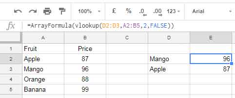 Google Sheets Vlookup with Search Keys in a Range