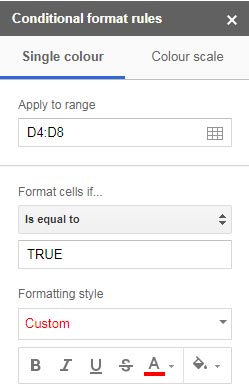Tick Box in Conditional Formatting Rule to Change Color