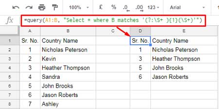 Query Formula to Match Rows Containing First and Second/Last Name