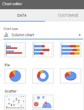 Chart editor - Scatter Plot selection for data points