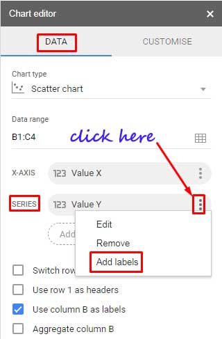 Add Labels to Data Points in Scatter Chart