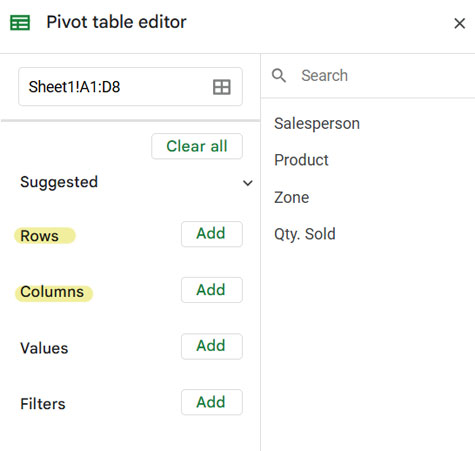 Understanding How to Add Fields to Rows and Columns in a Pivot Table