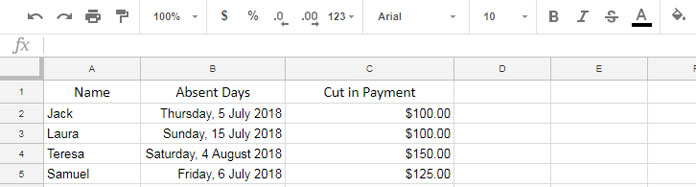 Sample Data for SUMIFS Date Criteria Test