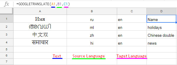 Detect And Translate Content In Google Sheets Using Built In Functions