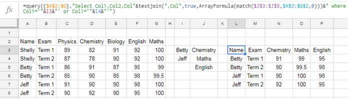 two-way filter - 3 columns