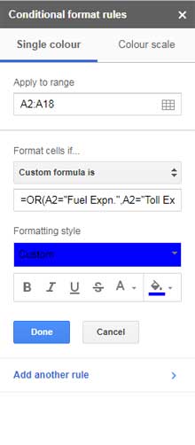 OR Conditional Formatting Formula