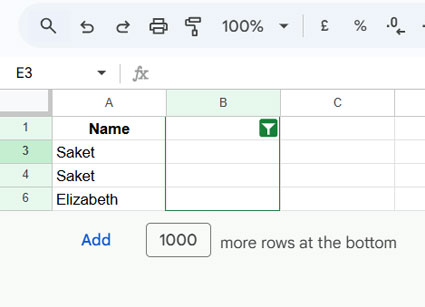 Output after filtering duplicates in a single column in Google Sheets using a custom formula