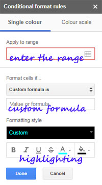 how to use custom formula in conditional formatting