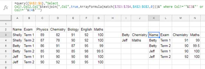 two-way filter - 2 columns