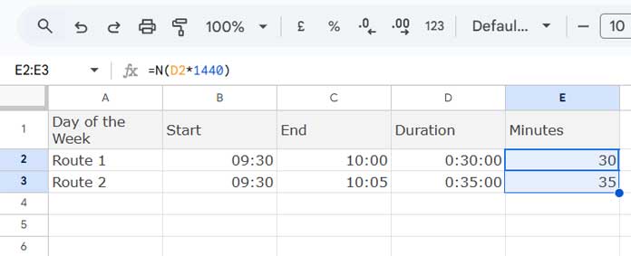 Convert Time Duration (hh:mm) to Minutes – Example