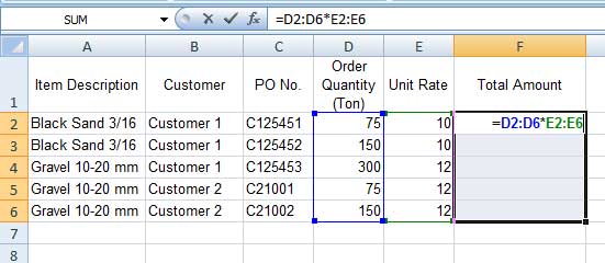 Array formula example in Excel