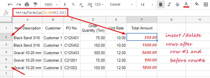 Examples of Array Formulas in Google Sheets
