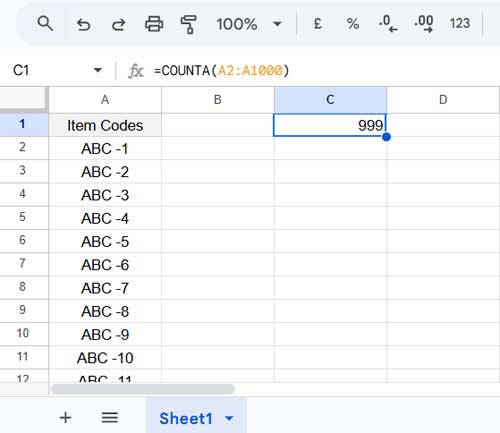 Sample dataset for testing formula auto-updating when inserting rows in Google Sheets