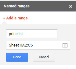 Create Named Ranges for Vlookup