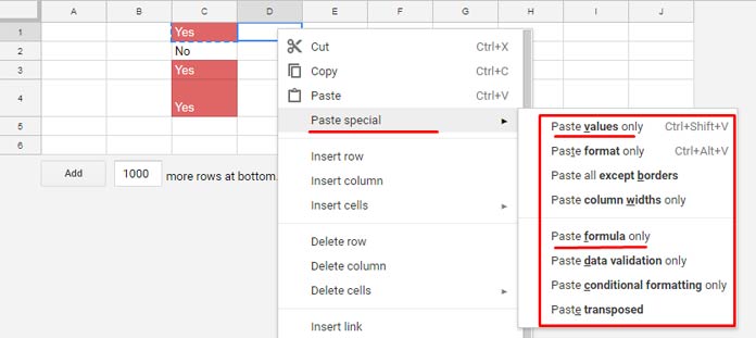 copy/paste cell values without conditional formatting