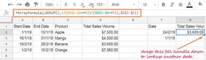 Vlookup a Date in an Unsorted Date Range