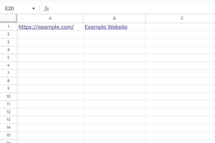 Labeled URLs in Google Sheets