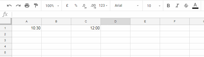 Convert Minutes to Decimal Number in Google Sheets