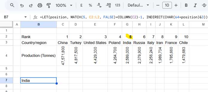 Transform MATCH to HLOOKUP using INDIRECT in Google Sheets