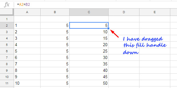 Multiply formula in a column in Google Sheets