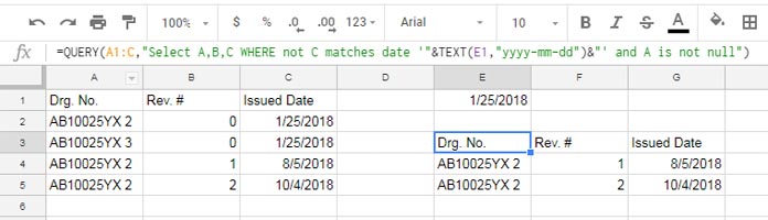faktor Duplikere om forladelse Not Equal to in Query in Google Sheets Using Comparison Operators