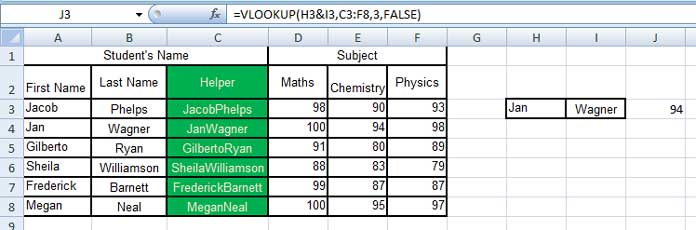 The Excel VLOOKUP Approach (Search Values in Two Columns)