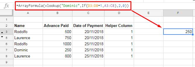 Vlookup Skips Hidden Rows in Google Sheets