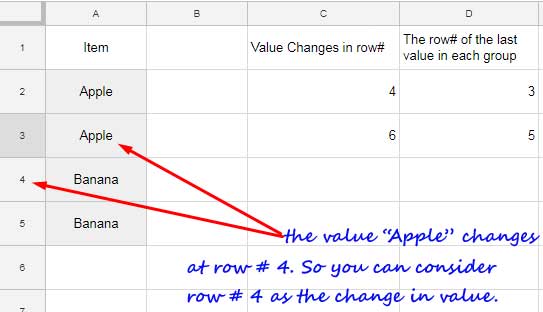 Change in Values in a Column Range - Google Sheets