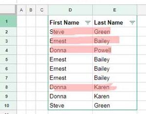 Count Unique Values in Visible Rows in Two Columns