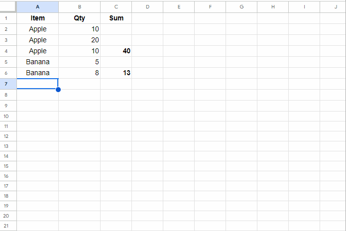 Sum Column B Based on Changes in Column A - Example