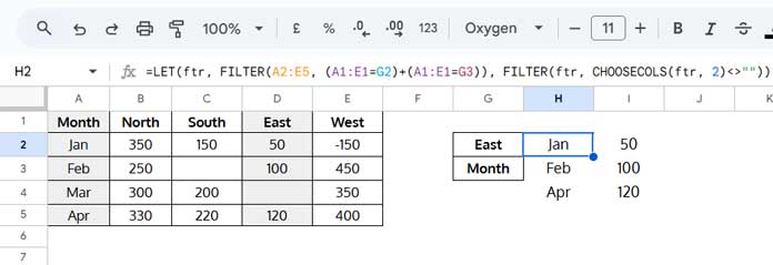 Lookup a Header, Filter Non-Blank Values, and Include the First Column