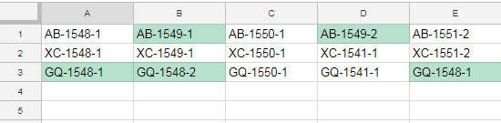 Conditional format Partial Matching Duplicates in Google Sheets