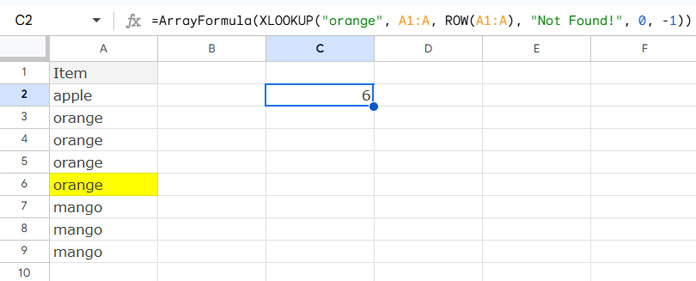 Example of Finding Row Numbers Where Values Change in a Column