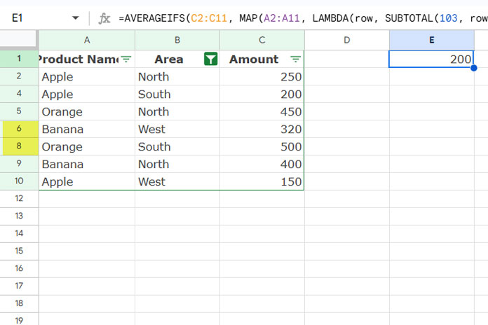 Using SUBTOTAL with Conditions in Google Sheets Without a Helper Column