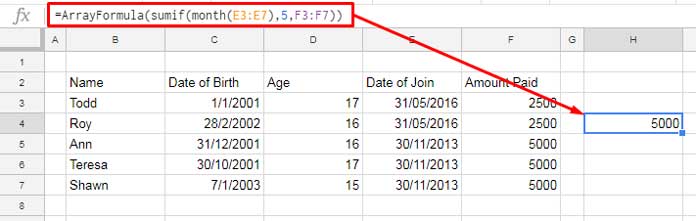 Differences in the SUMIF Function between Excel and Google Sheets