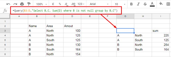 sum duplicate rows in Google Sheets