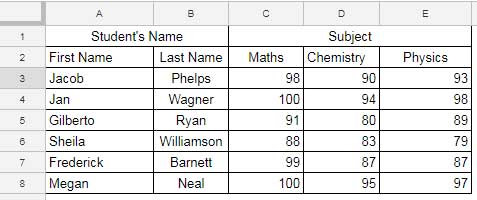 Sample Data with First and Last Names for Lookup